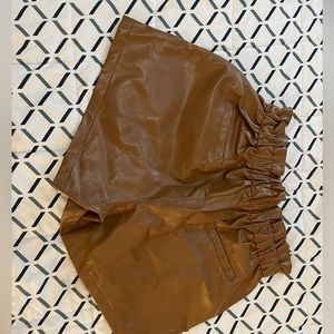 Women leathers short BROWN size XL